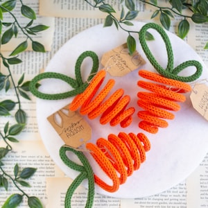 Easter Candy Holder - Knitted Wire Carrot Bag - Easter Gift For Kids - Spring Party - Easter Treat Bags - First Easter Gift - Easter Favors