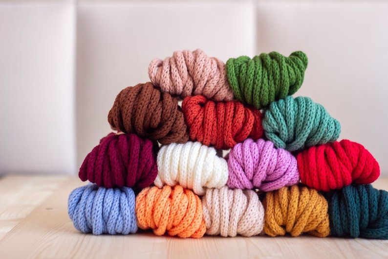 Handmade Knitted Cotton Cord - Tricotin Icord for Crafts image 2