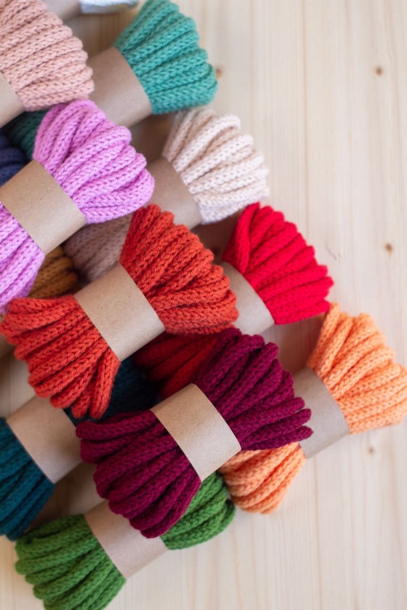 Handmade Knitted Cotton Cord - Tricotin Icord for Crafts image 4