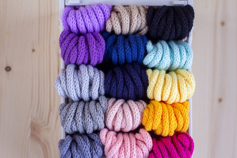Handmade Knitted Cotton Cord - Tricotin Icord for Crafts image 9