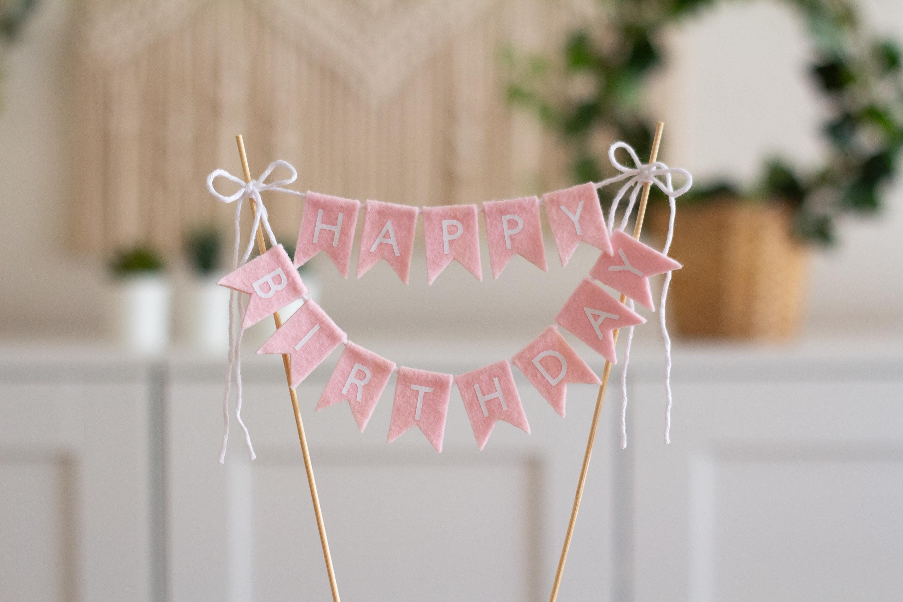 Personalisierte Wimpelkette Tortengirlande - Tortengirlande in verschiedenen Farben für Geburtstag, Abschlussfeier, Hochzeit, Jubiläum, Verlobung