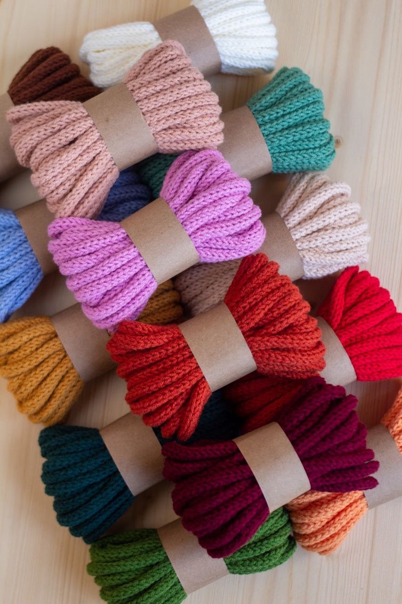 Handmade Knitted Cotton Cord - Tricotin Icord for Crafts image 1