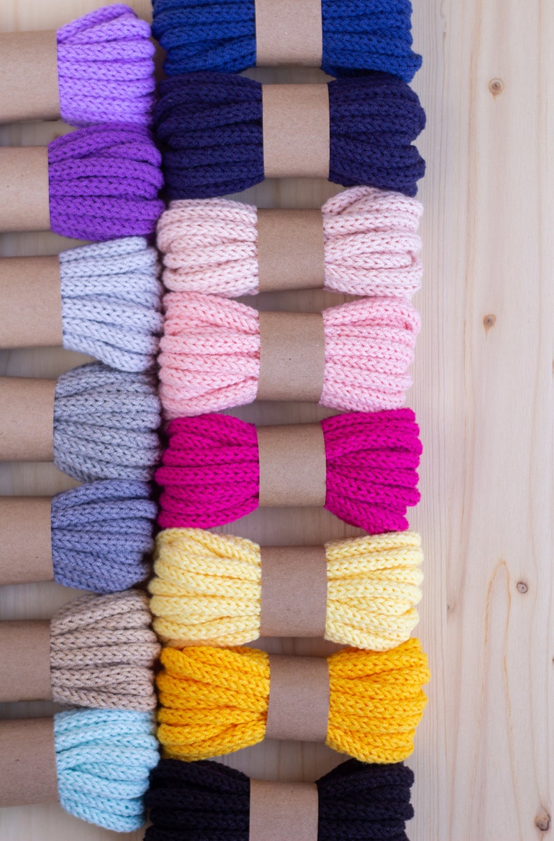 Handmade Knitted Cotton Cord - Tricotin Icord for Crafts image 8