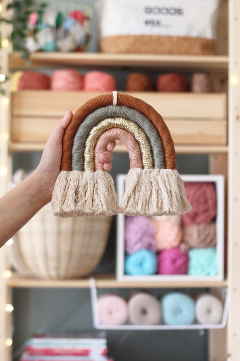 Macrame Rainbow Wall Hanging Nursery Wall Decor Fiber Wall Etsy