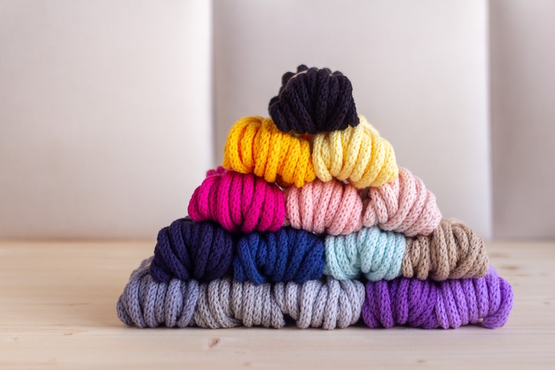 Handmade Knitted Cotton Cord - Tricotin Icord for Crafts image 5