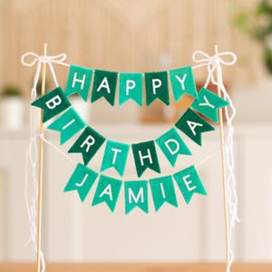 Personalisierte Wimpelkette Tortengirlande - Tortengirlande in verschiedenen Farben für Geburtstag, Abschlussfeier, Hochzeit, Jubiläum, Verlobung