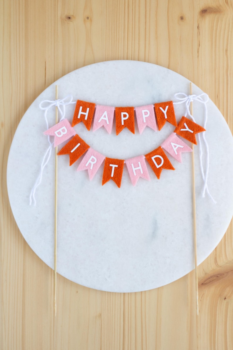 Personalized Bunting Cake Topper - Custom Name Flag Cake Banner in Various Colors for Birthday, Graduation, Wedding, Anniversary, Engagement image 17