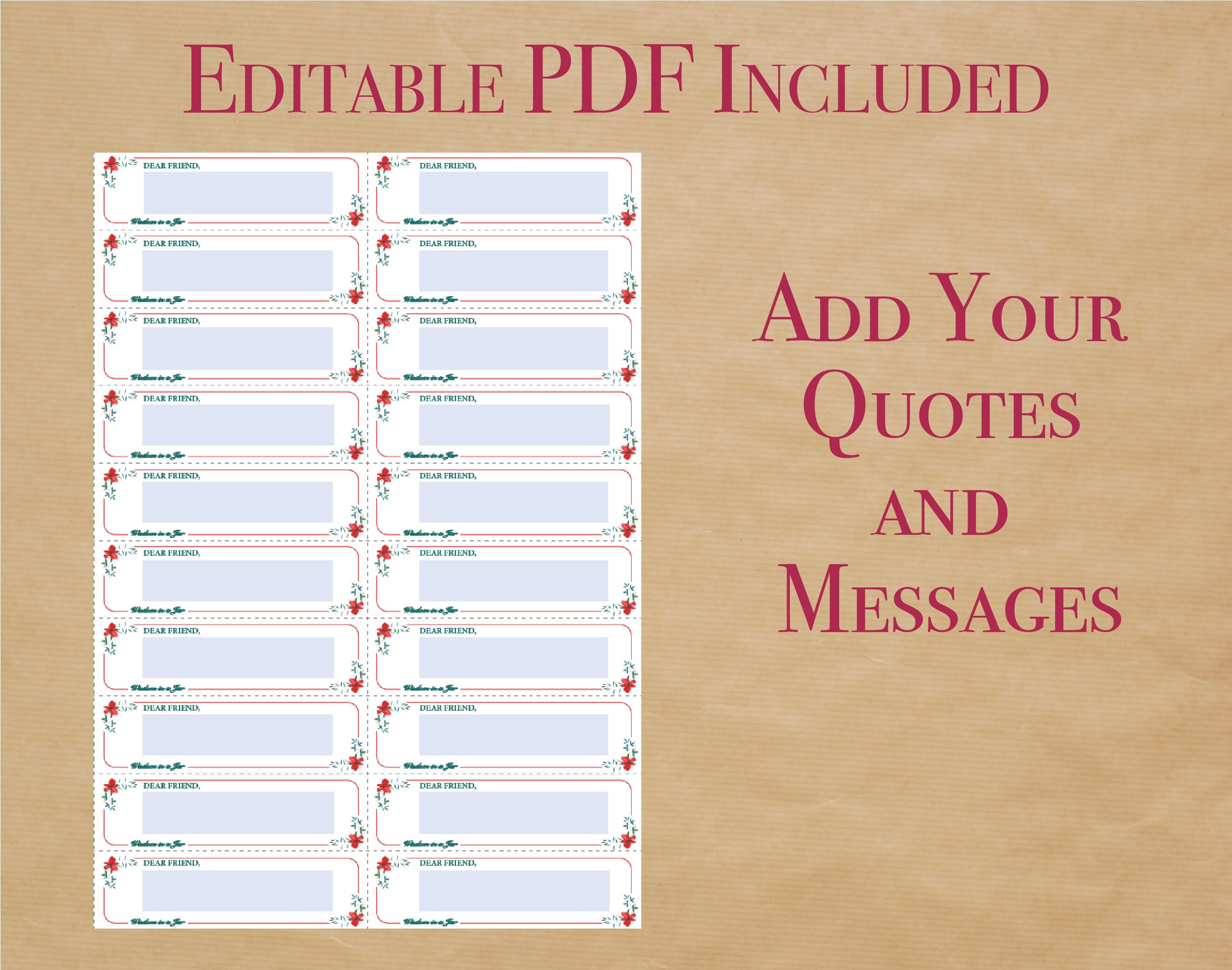 PRINTABLE 365 Quotes for Friendship Jar Message to Best - Etsy