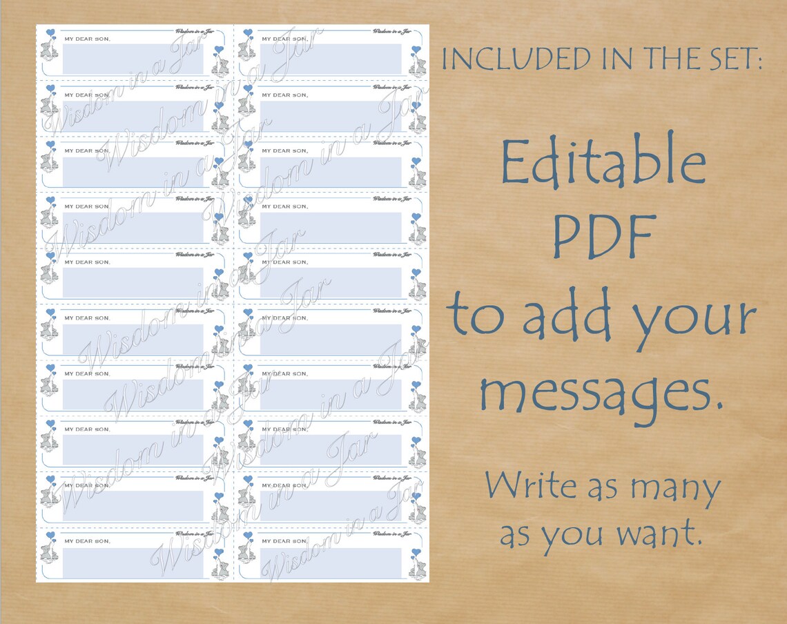 PRINTABLE Parenting Love Notes to Son 365 Messages 12 Jar - Etsy
