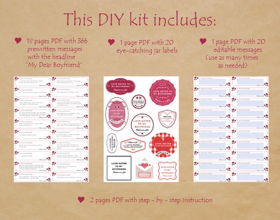 PRINTABLE Appreciate Notes toward My Boyfriend - 365 messages,Valentines explanations why, jar labels, Anniversary Birthday Reward for him I delight in yourself jar photo regarding Printable Love Notes named PRINTABLE Get pleasure from Notes towards My Boyfriend - 365 messages,Valentines motives why, jar labels, Anniversary Birthday Present for him I enjoy yourself jar