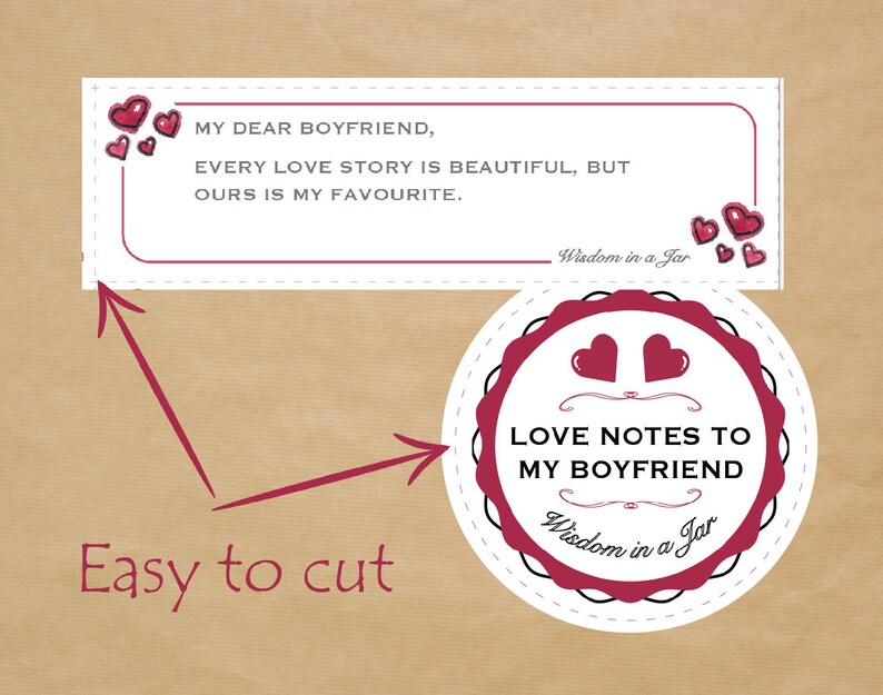 PRINTABLE Love Notes to My Boyfriend Valentines - 365 Messages, Miss ...