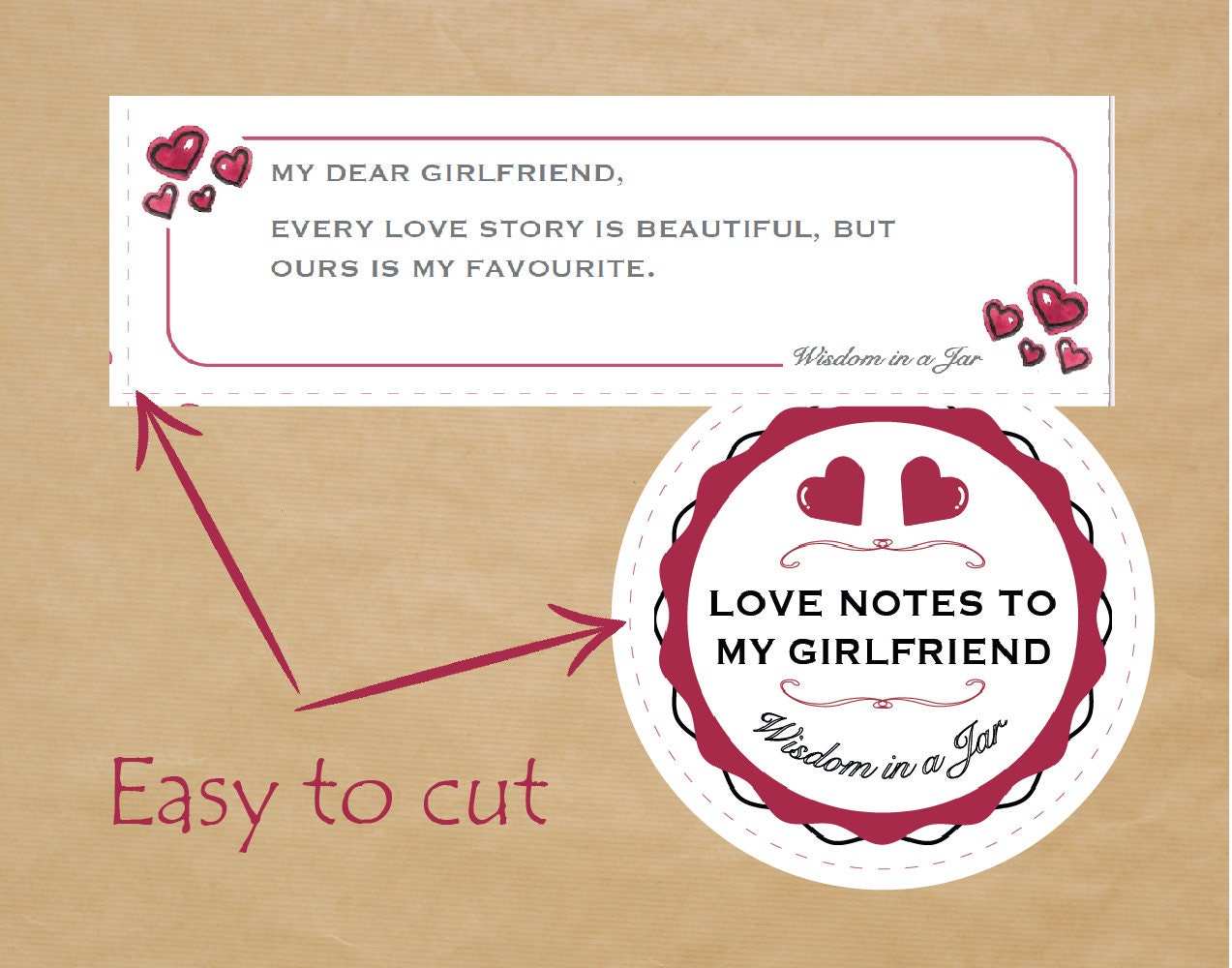 PRINTABLE Love Notes to My Girlfriend 365 messages quotes Etsy