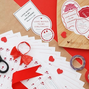 PRINTABLE Love Notes to My Girlfriend - 365 Messages Quotes for Jar, 12 Jar Labels &amp; Editable ...