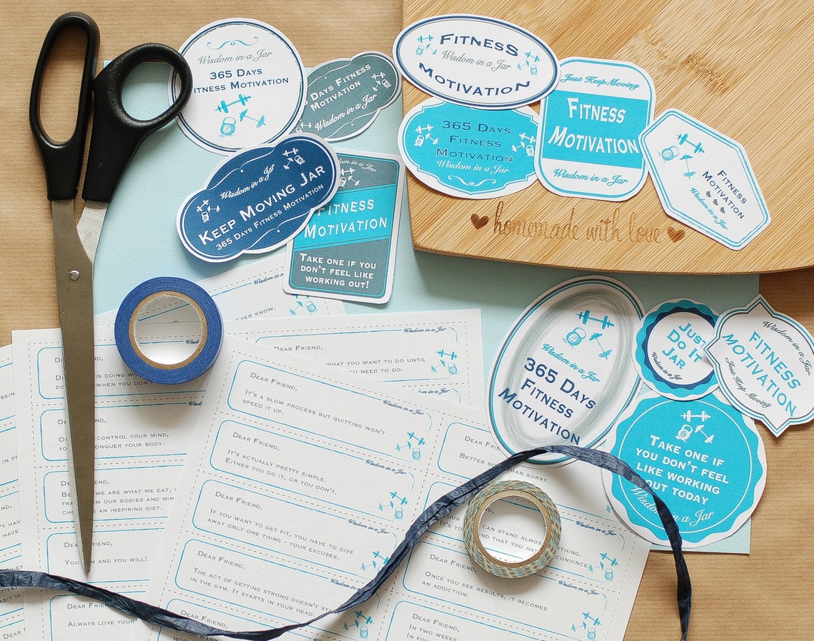 PRINTABLE 365 Fitness Motivation Quotes for a Jar in Original - Etsy