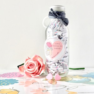 Notas de Amor personalizadas IMPRIMIBLES para niños, mensajes para frasco, PDF editable, regalo de cumpleaños, regalo de San Valentín para niños