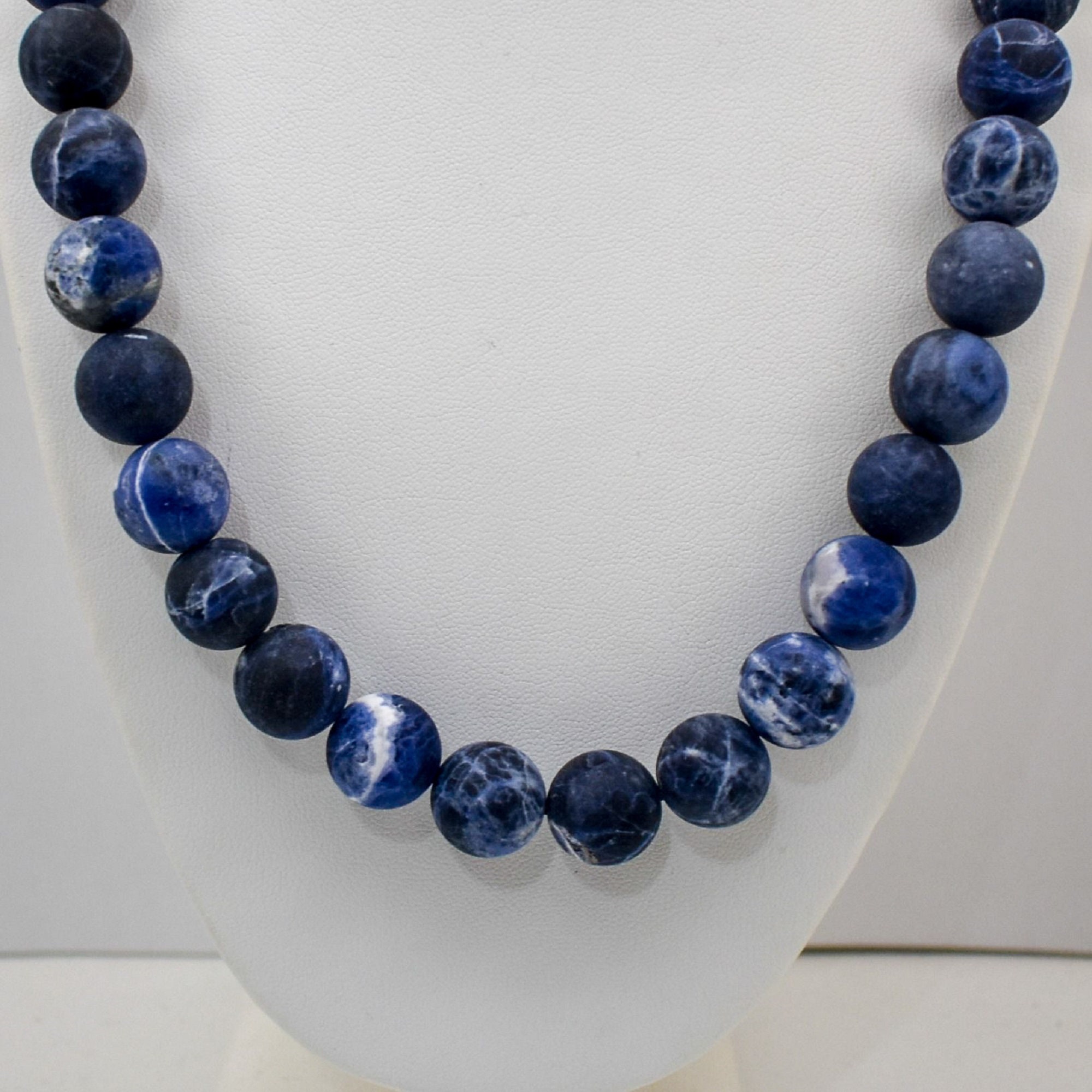 Natural 14 mm Matt Sodalite Bead Necklace18 inch20 Inch22 Etsy.de