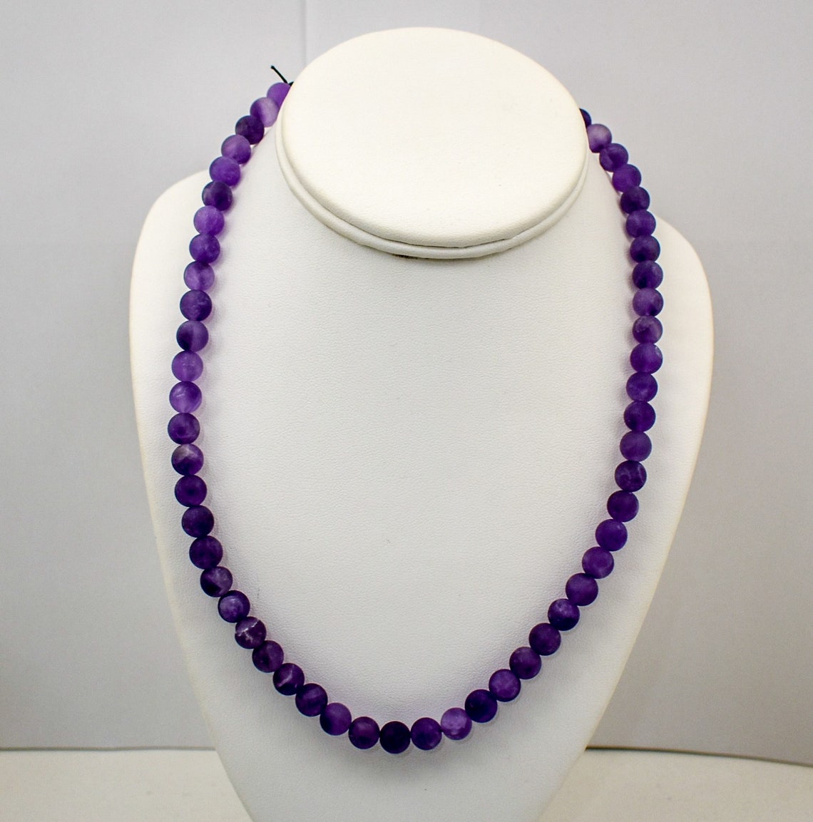 Natural 8 mm Matt Amethyst Bead Necklace18 inch 20 Inch 22 Etsy