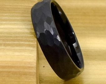 6 mm Tungsten Ring Black Mens Ring,Wedding Band,Women-Promise,Engagement Ring - 6mm