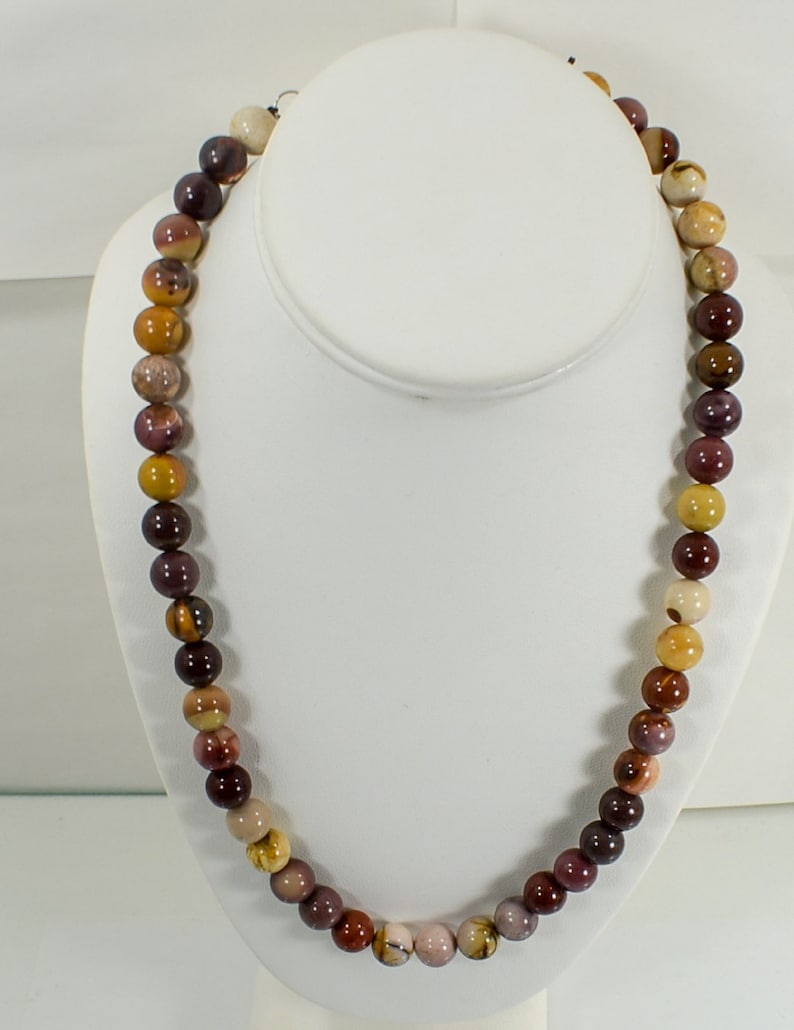 20 Inch 27 inch,30 inch-CUSTOM-Stainless Steel Lobster Clasp -Healing Stone Natural 10 mm Mookaite Bead Necklace-18 inch 24 Inch 22 Inch