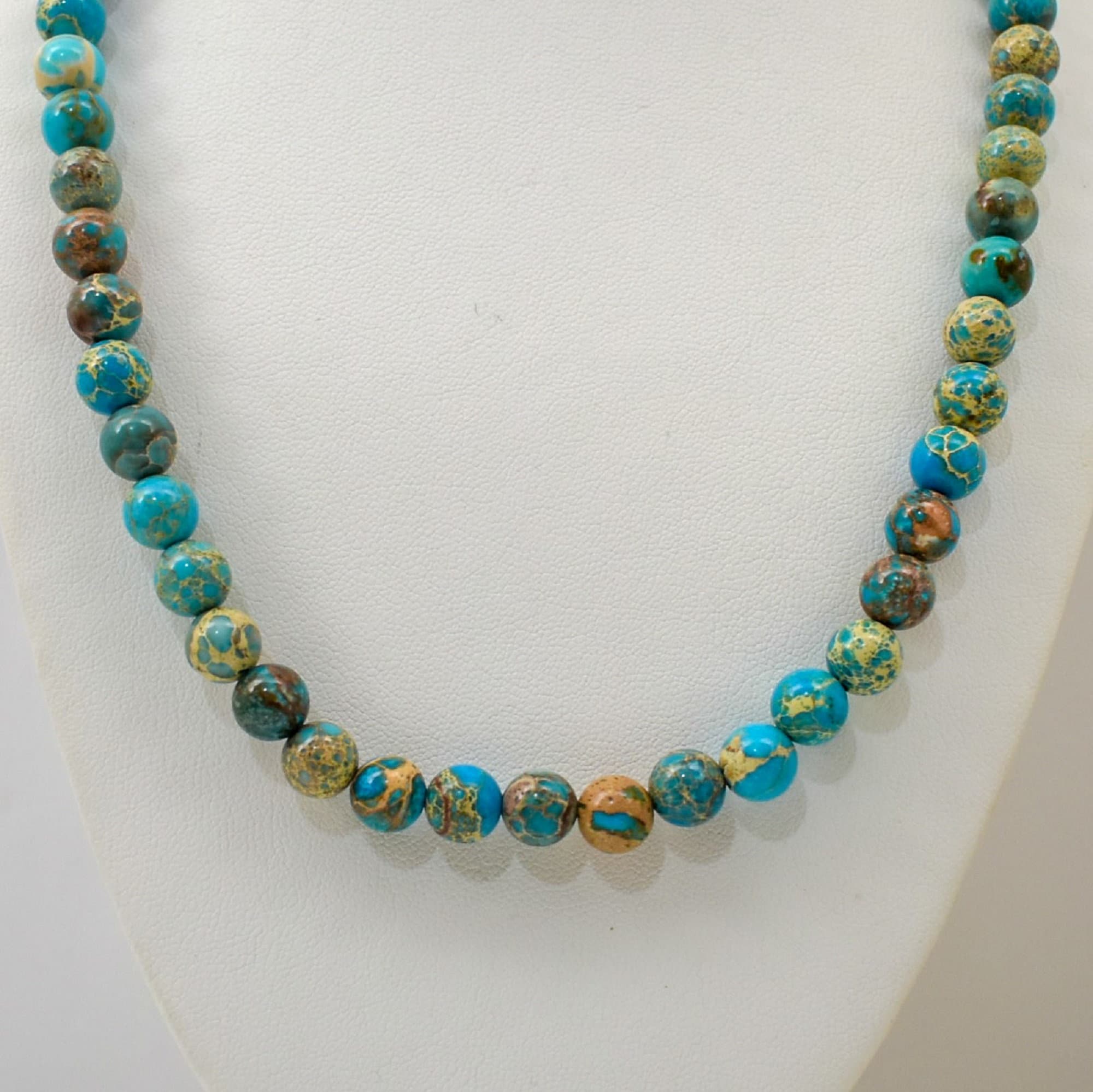 Natural 8 Mm Imperial Jasper Bead Necklace18 Inch 20 Inch Etsy UK