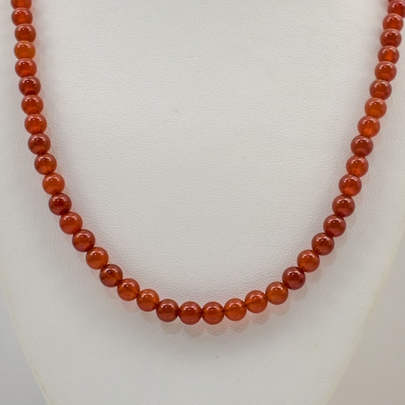 Carnelian Necklace 6mm Genuine Natural 6 mm carnelian Beads Red Orange beads 