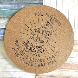 Vinyl Record Slip Mat - Cork Slip Mat  - Red Slip Mat - Vinyl Records