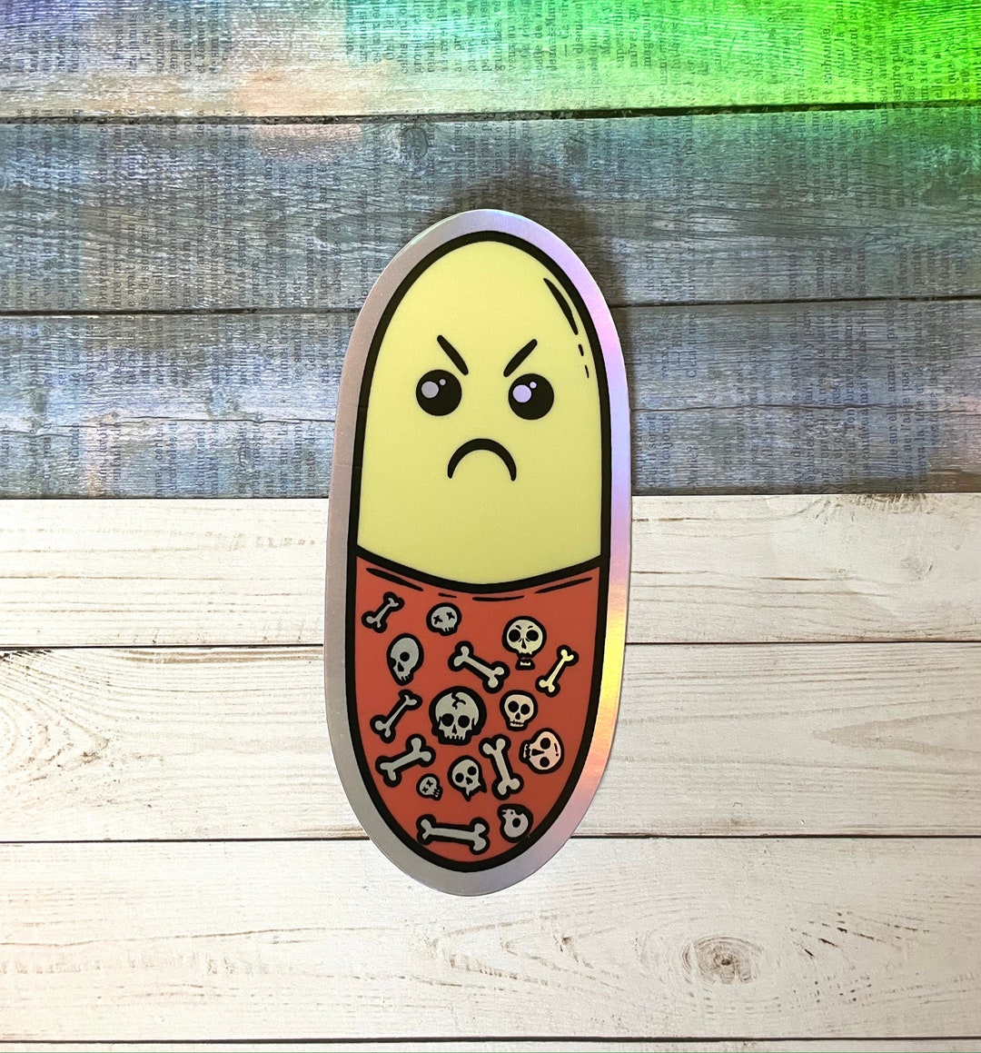 Mental Health Sticker - Pill Sticker - Holographic Sticker - Etsy