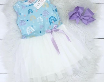 wedding dress with rainbow tulle underneath