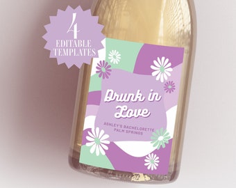 Bachelorette Weekend Wine Labels Drunk In Love | Personalized Labels | Champagne Label | Bachelorette Party Decor
