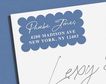 Night Sea Scallop Edged Return Address Labels | Personalized Labels | Custom Return Address Sticker | Colorful Labels | Wedding Labels