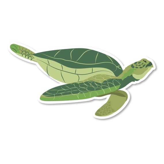 Green Sea Turtle Sticker Animal Vinyl Stickers Waterproof - Etsy