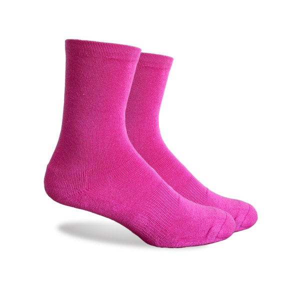 Buy Bright Pink Sock Women's Crew Socks BFF Gift Idea Cotton Socks