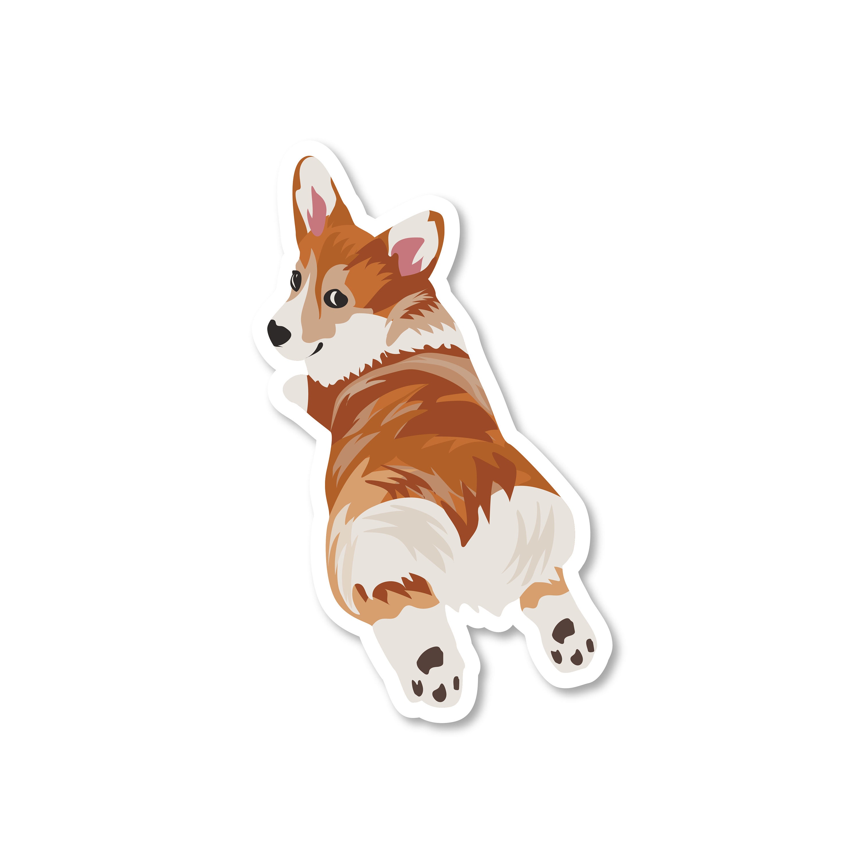 Cute Corgi Dog Butt Winking Vinyl Sticker, Puppy Best Friend Gift