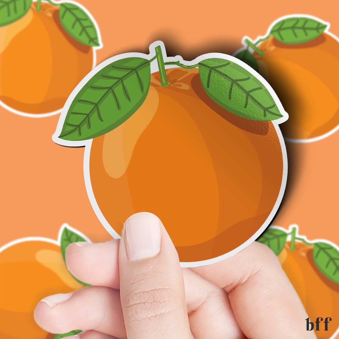 Orange Sticker Fruit Vinyl Stickers Waterproof Sticker Etsy
