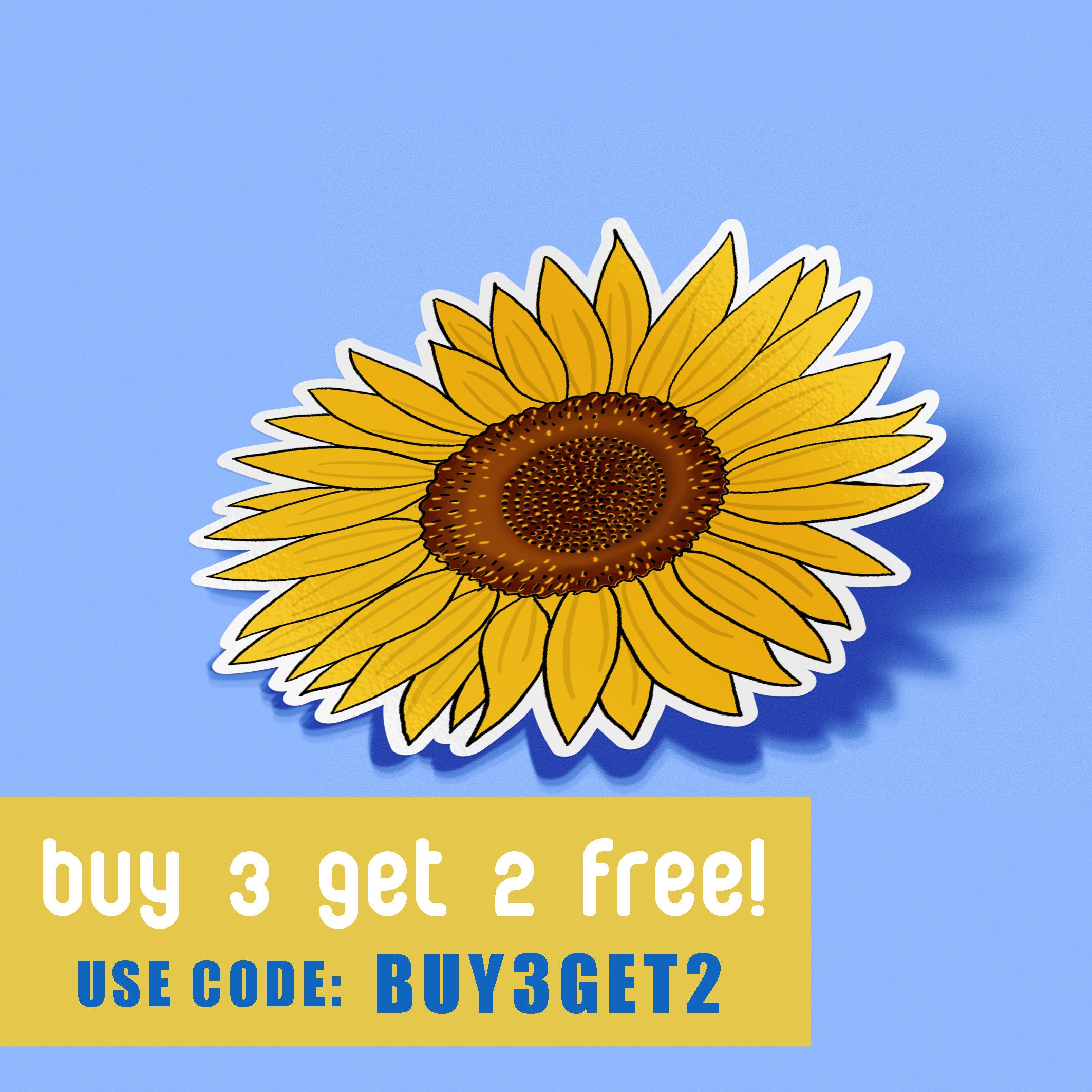 TINYSOME Resin Stickers Waterproof Sunflower Flowers Stickers Decals for  Water Bottle Laptop Skateboard Computer Phone 