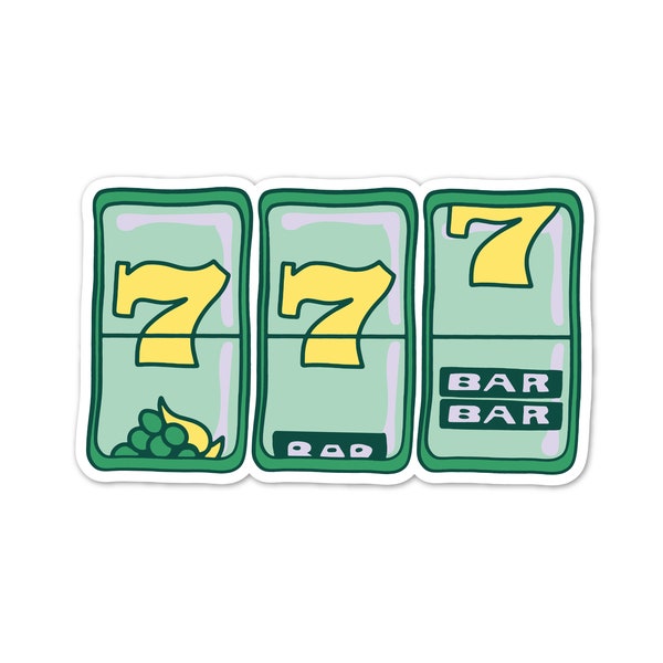 Lucky Sevens Vinyl Sticker | Slot Machine Stickers | Good Luck Phone Stickers | Scratch Resistant Decal | Waterproof Decals