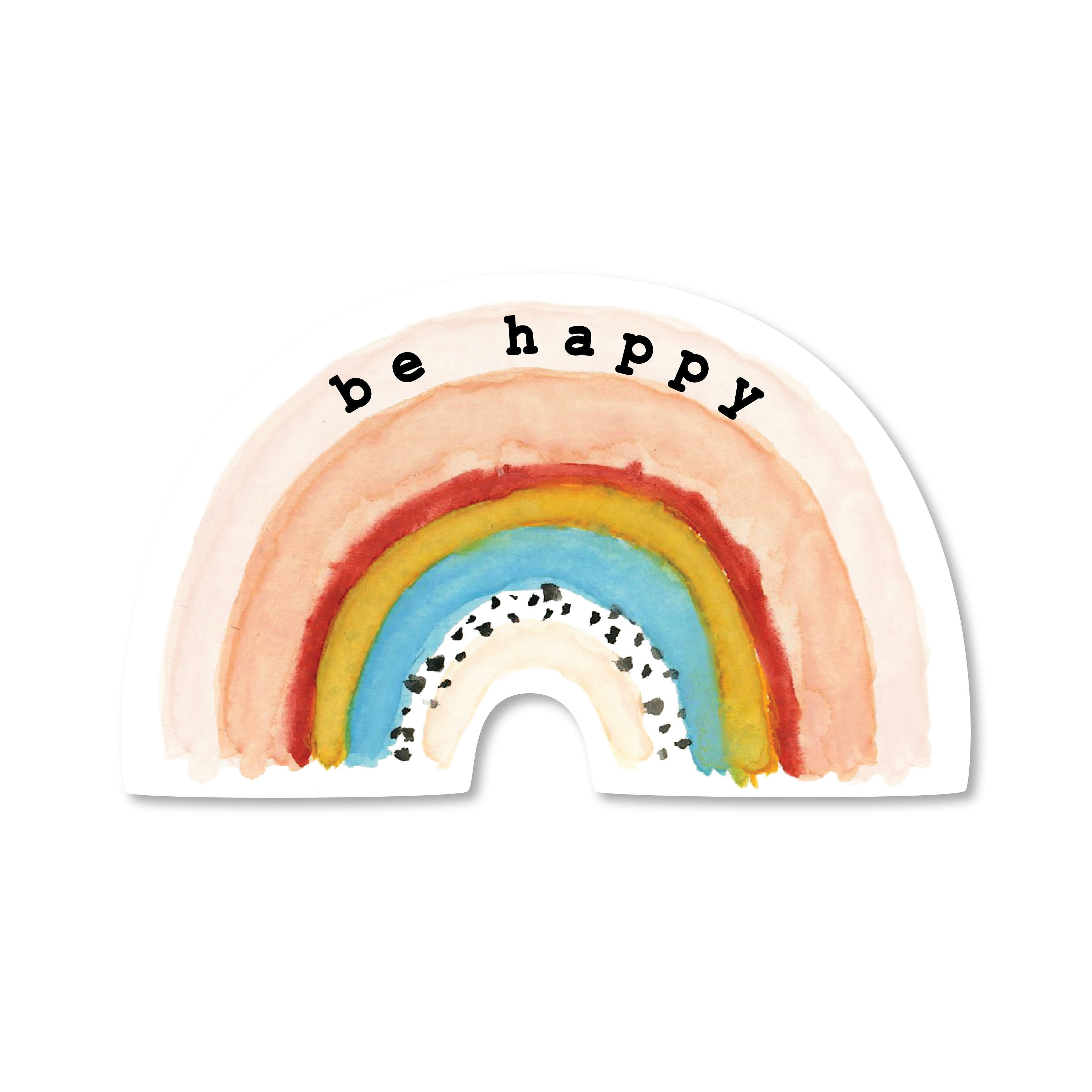 Joyful Rainbow Sticker 3x3in Vinyl Sticker for your Laptop Water Bottle or Bumper