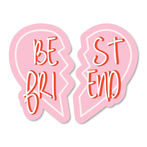 Best Friends Sticker | Heart Stickers | VSCO Girl Sticker | Hydro Flask Sticker | Love Stickers | Best Friend Gift Idea | Nostalgia Stickers