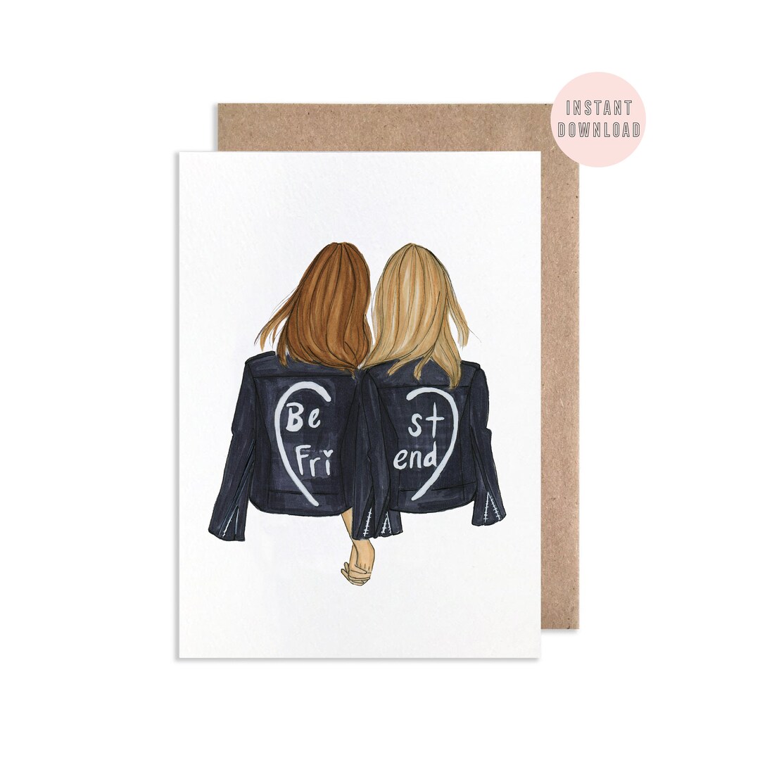 Printable Card Birthday Card Best Friends Instant - Etsy