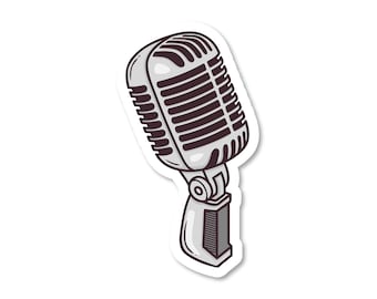 Podcast Microphone Vinyl Sticker | Die Cut Stickers | Waterproof Vinyl Decal | Water Bottle Stickers | Laptop Sticker | Small Gift Idea