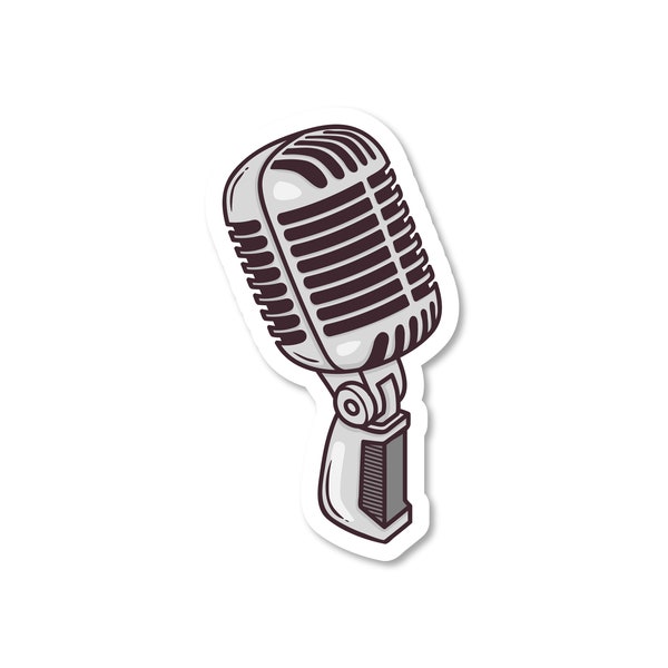 Podcast Microphone Vinyl Sticker | Die Cut Stickers | Waterproof Vinyl Decal | Water Bottle Stickers | Laptop Sticker | Small Gift Idea