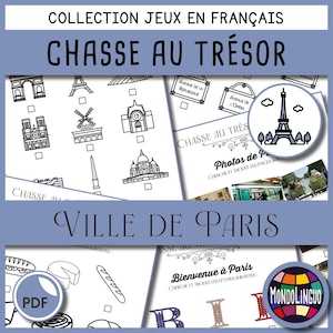 Jeu - Chasse au trésor - Jeu à imprimer - Ville de Paris -  Version française