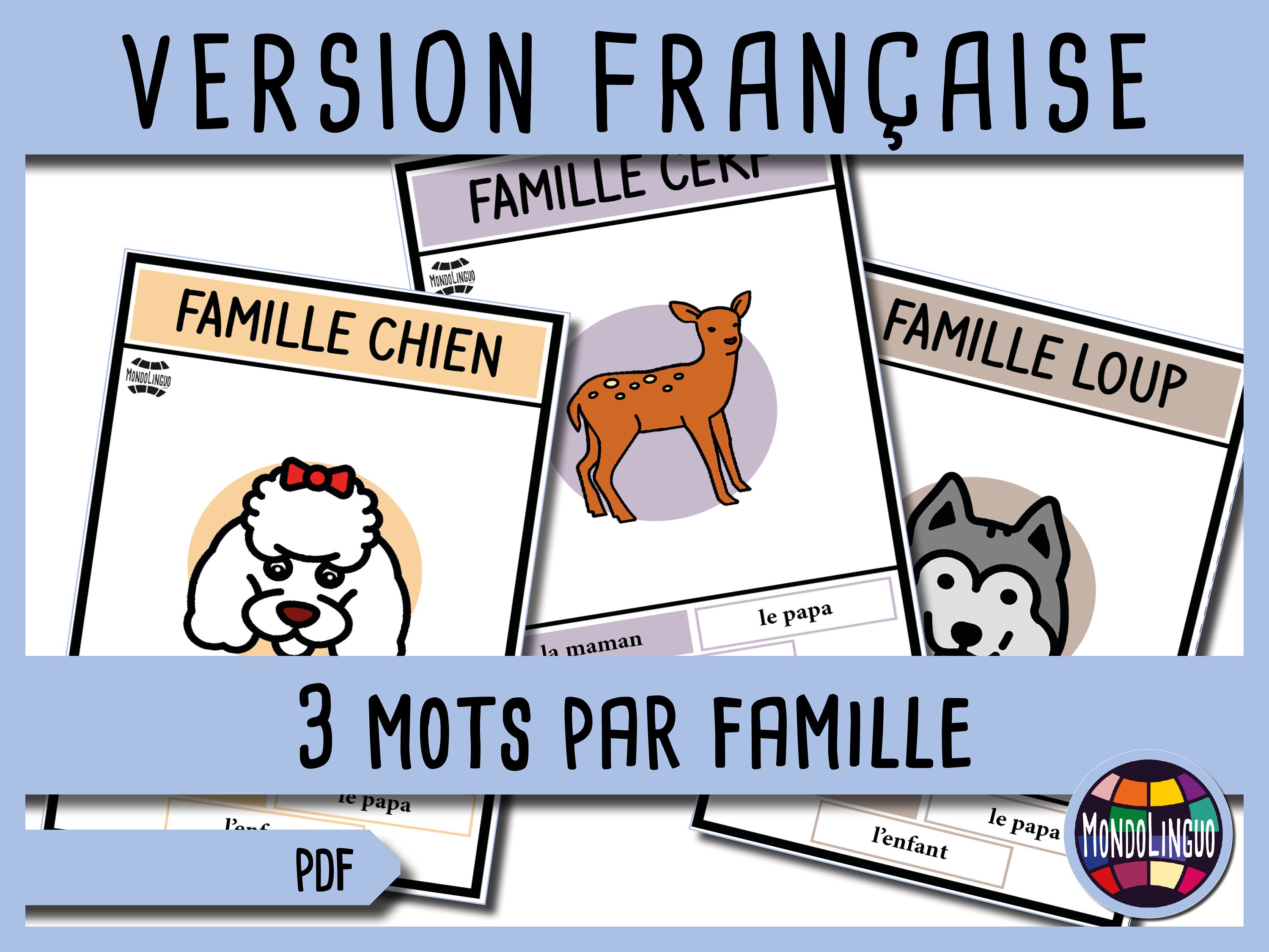 Printable 7 Families Card Game About Animals French Version - Etsy UK