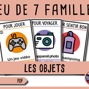 7 familles sur les objets - Jeu à imprimer - Version française