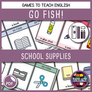 Jeu de cartes - Go Fish - Jeu à imprimer - Fournitures scolaires -  Version anglaise
