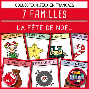 7 familles sur la fête de Noël - Jeu à imprimer - Version française