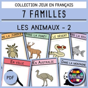 7 familles sur les animaux 2 - Jeu à imprimer - Version française