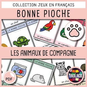 Jeu de cartes - Bonne pioche - Jeu à imprimer - Animaux de compagnie -  Version française