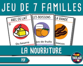 7 familles sur la nourriture - Jeu à imprimer - Version française