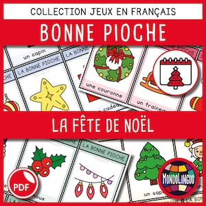 Jeu de cartes - Bonne pioche - Jeu à imprimer - Noël -  Version française